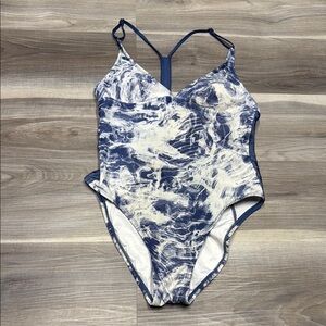 🏴 Lole Blue and White One Piece Swimsuit size small
